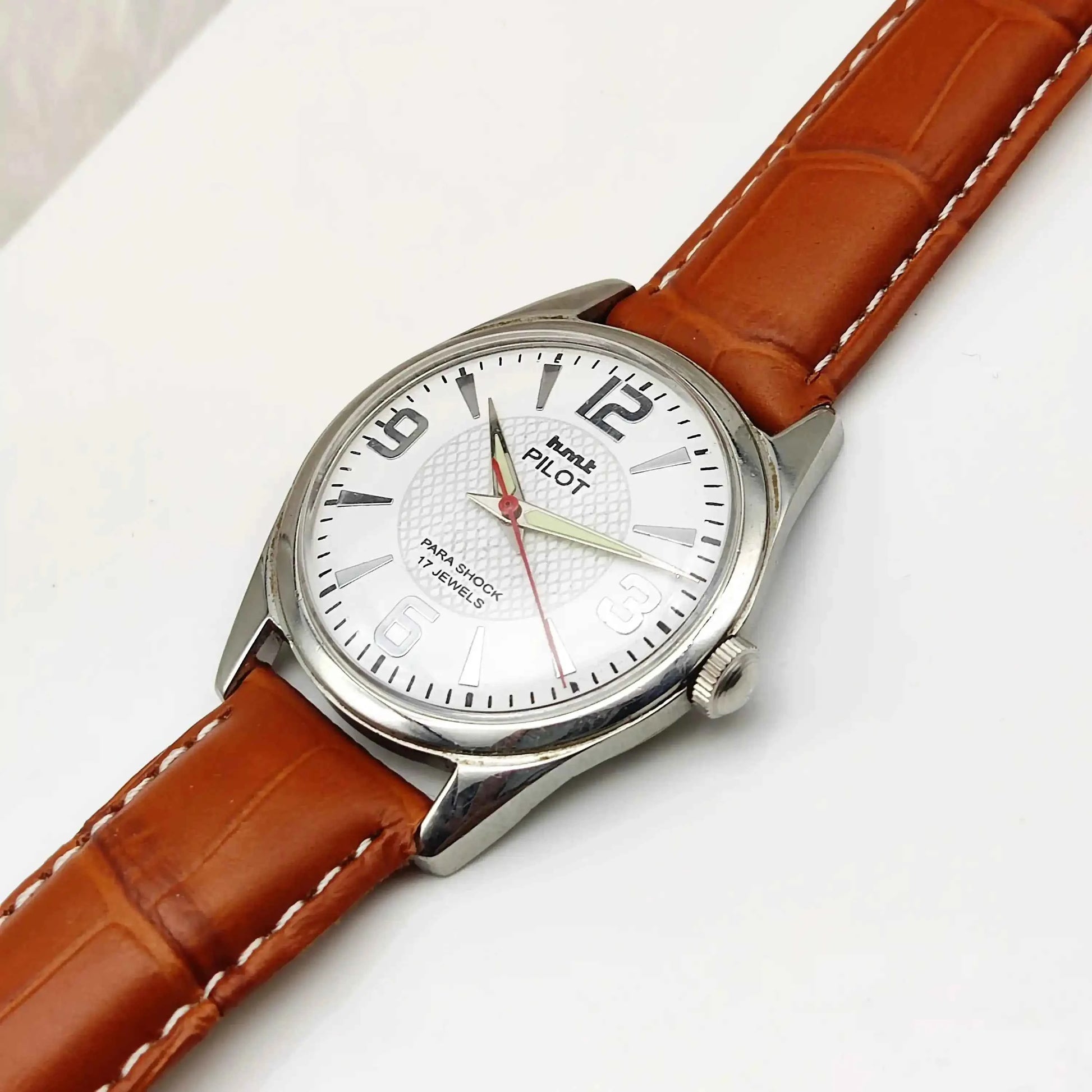 HMT Pilot White English Numerals Dial 17 Jewels Mechanical Handwinding 0231
