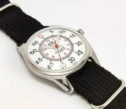 HMT Pilot White English Sub Numerals Dial Para Shock 17 Jewels Mechanical Handwinding Watch