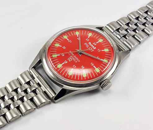 HMT Pilot Orange Dial Para Shock 17 Jewels Mechanical Handwinding Men's Watch 0231 Discover-Diamonds