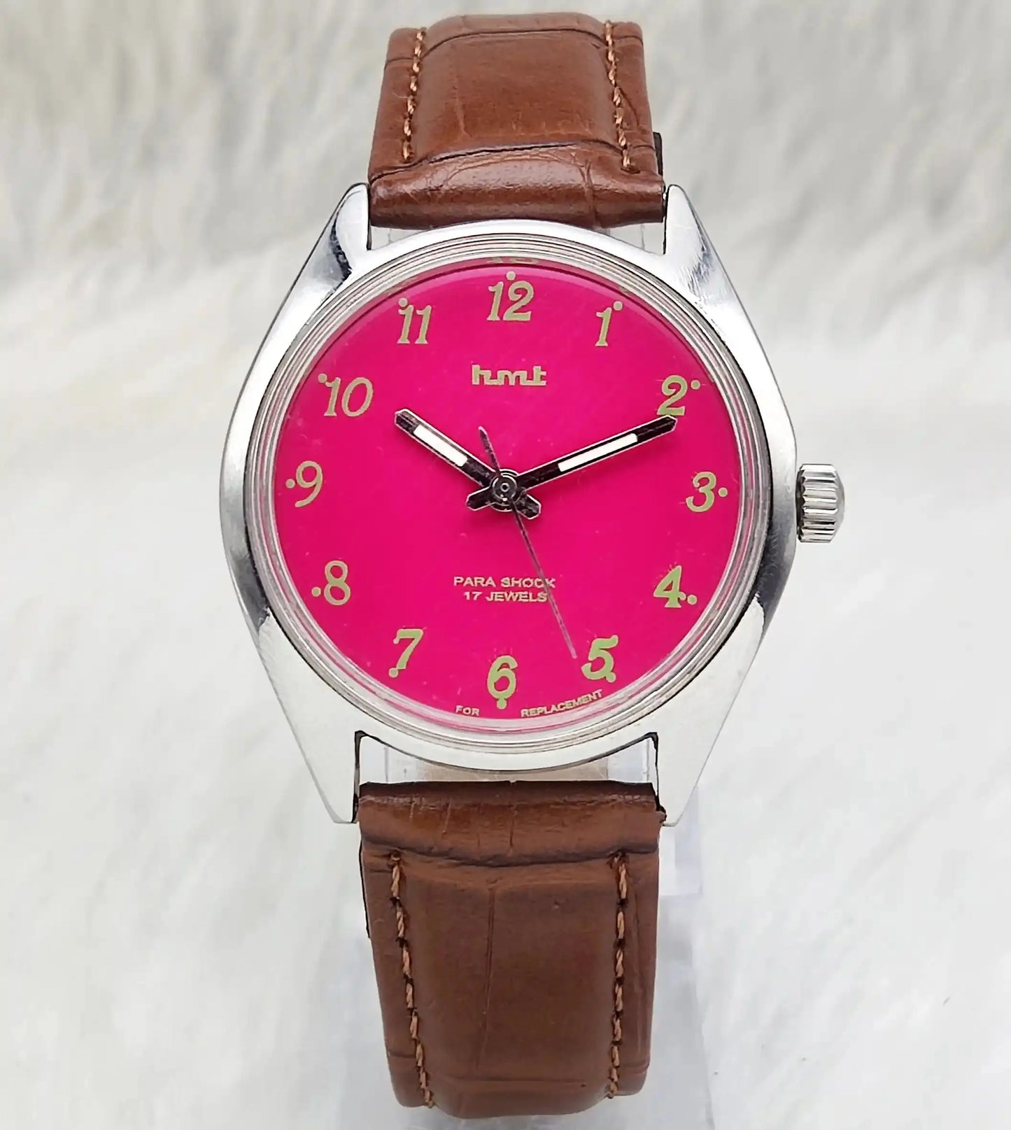 HMT Pink English Dial Para Shock 17 Jewels Handwinding