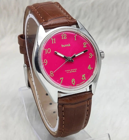 HMT Pink English Dial Para Shock 17 Jewels Handwinding