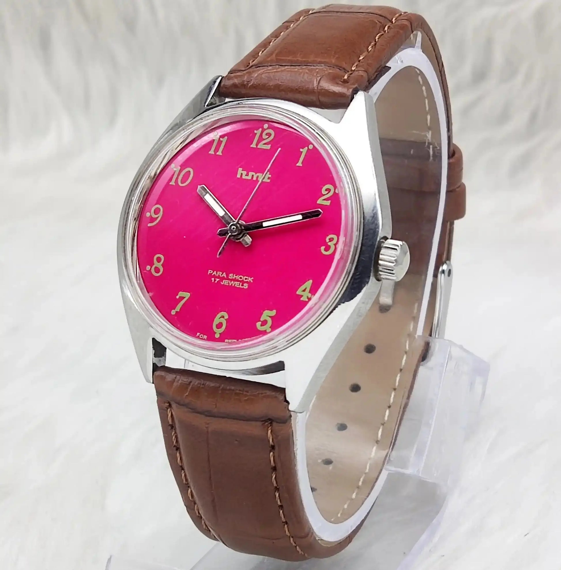 HMT Pink English Dial Para Shock 17 Jewels Handwinding