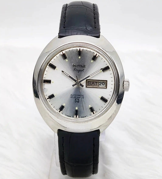 HMT Rajat Automatic 21 Jewels Silver Dial Day Date