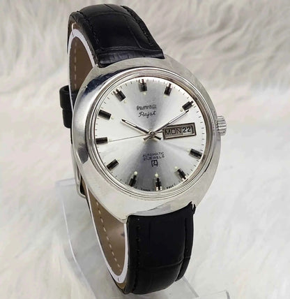 HMT Arvind Automatic 21 Jewels Cloud Color Dial Stick Indices Day Date Men's Watches