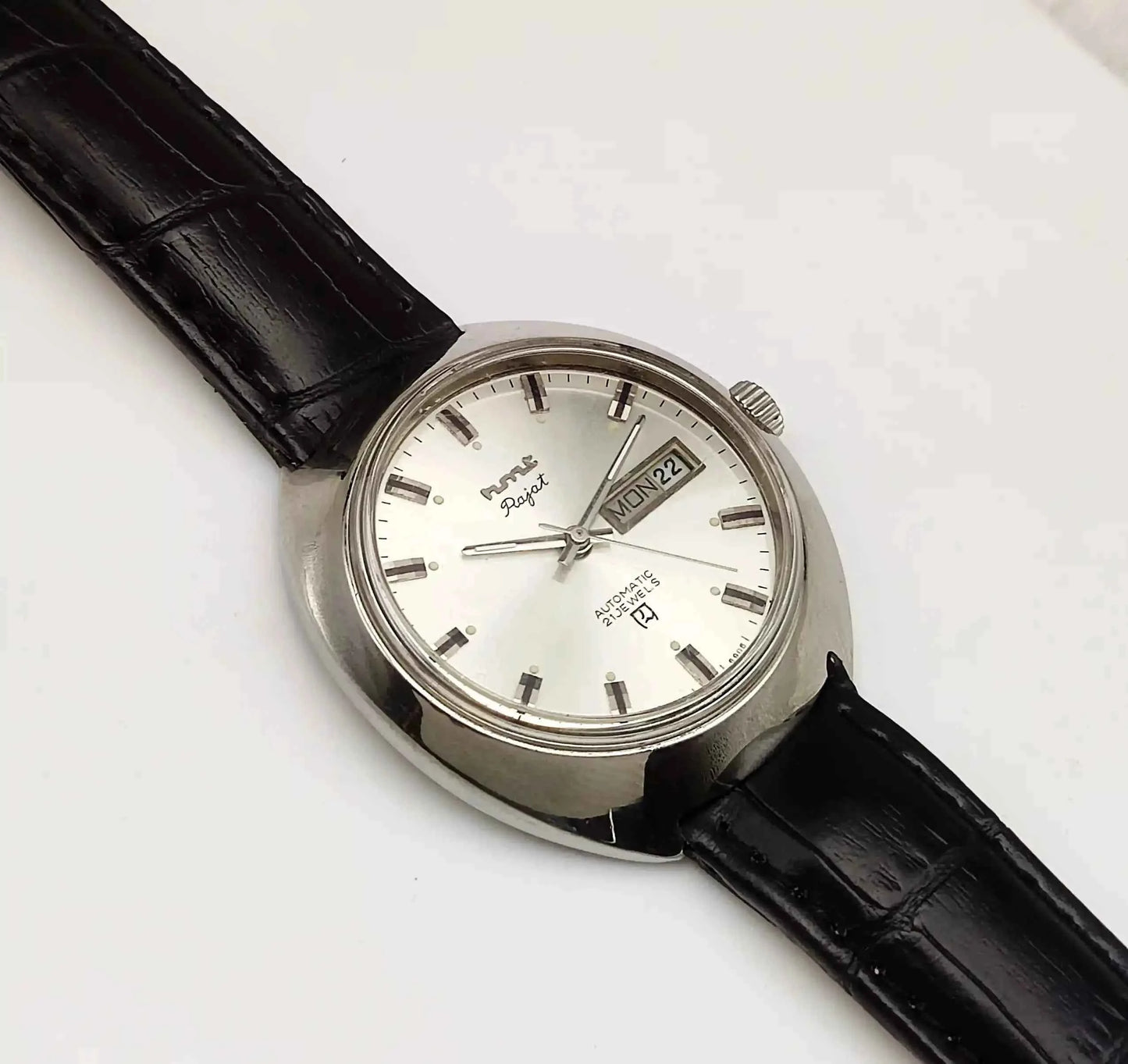 HMT Arvind Automatic 21 Jewels Cloud Color Dial Stick Indices Day Date Men's Watches