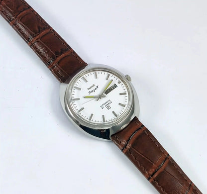 HMT Rajat Automatic 21 Jewels White Dial Day Date - Discover-Diamonds
