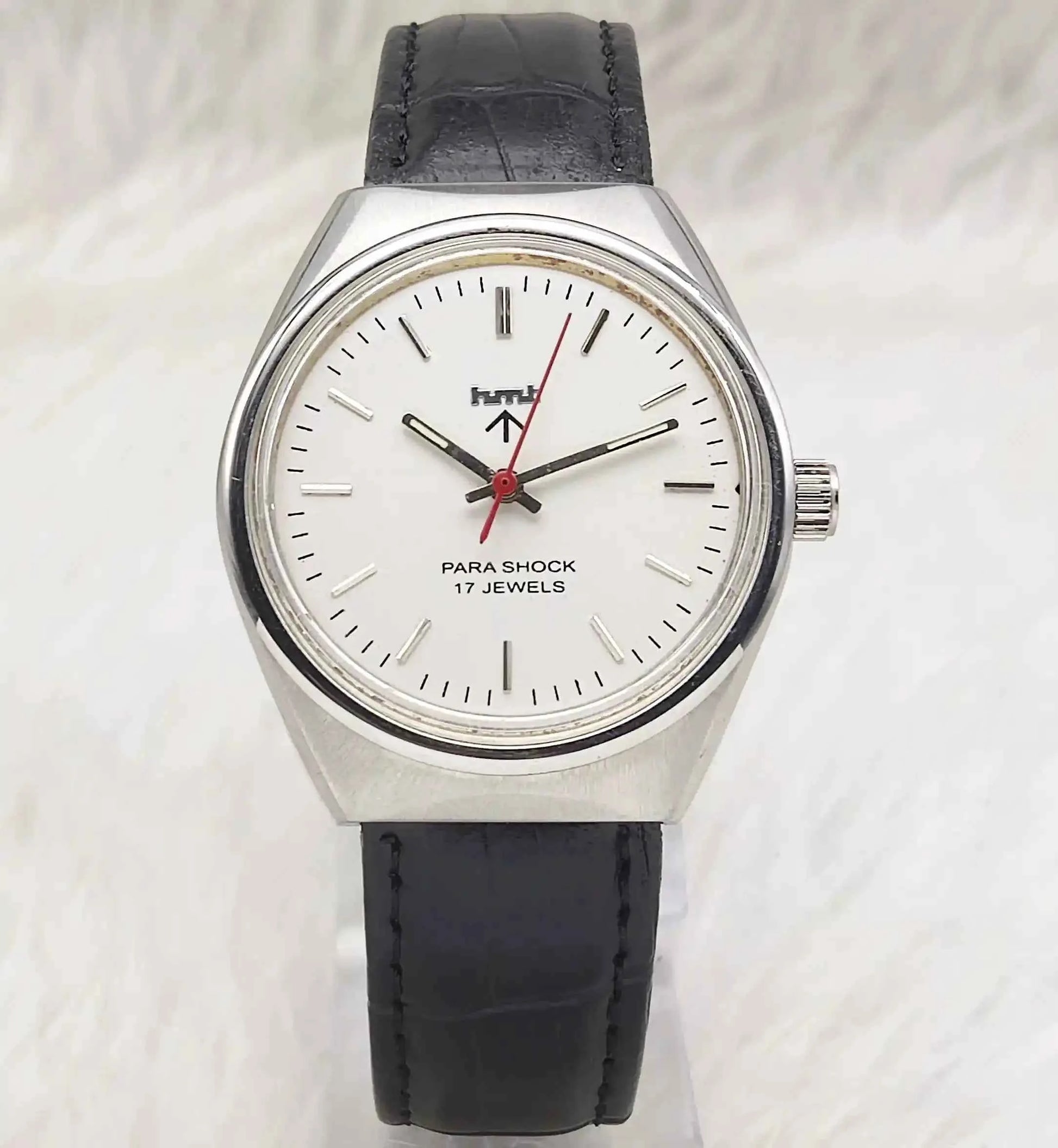 HMT Silver Stick Indices Dial 17 Jewels Para Shock Mechanical Handwinding 0231