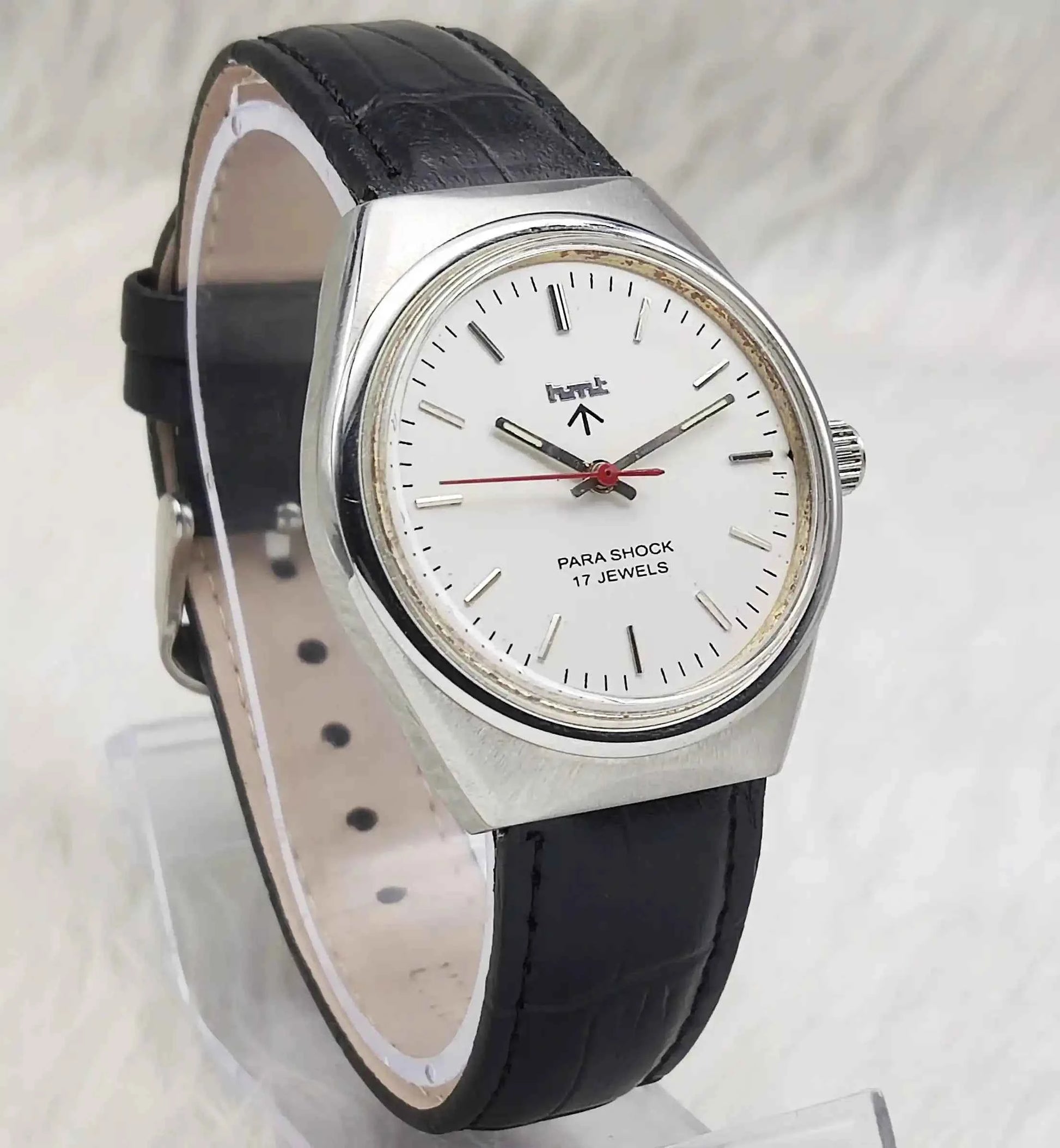 HMT Silver Stick Indices Dial 17 Jewels Para Shock Mechanical Handwinding 0231