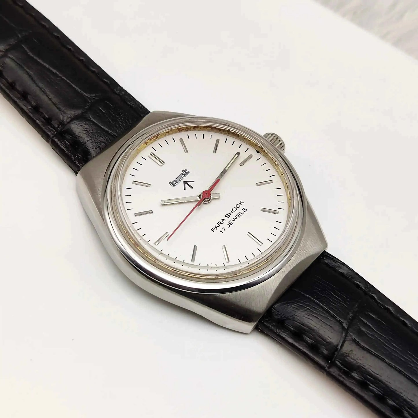 HMT Silver Stick Indices Dial 17 Jewels Para Shock Mechanical Handwinding 0231