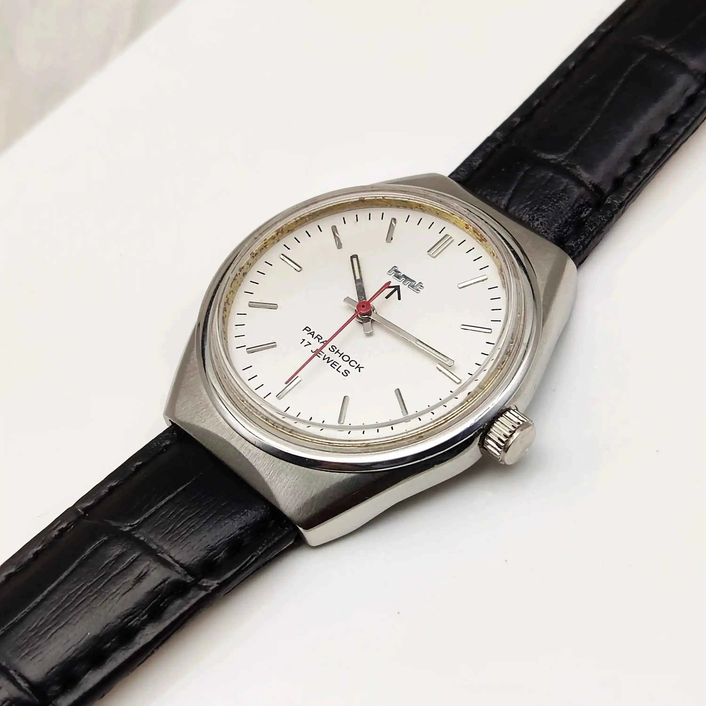 HMT Silver Stick Indices Dial 17 Jewels Para Shock Mechanical Handwinding 0231
