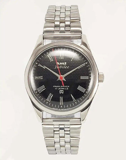 HMT Jubilee Dial 17 Jewels Para Shock Black Roman Dial Handwinding Men's Watch 0231 Discover-Diamonds Physical