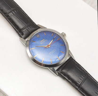 HMT Sona Stick Indices 17 Jewels Blue Dial Mechanical Handwinding