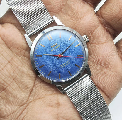 HMT Sona Stick Indices Blue Dial Handwinding 17 Jewels