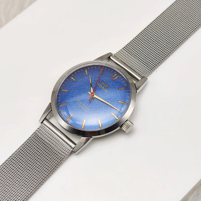 HMT Sona Stick Indices Blue Dial Handwinding 17 Jewels