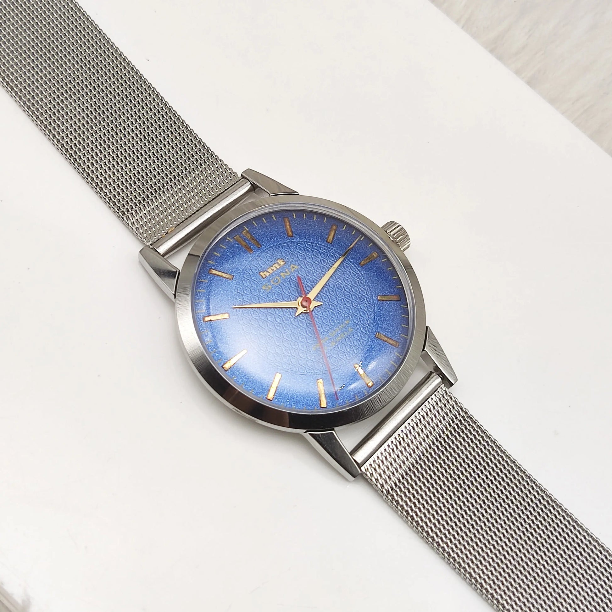 HMT Sona Stick Indices Blue Dial Handwinding 17 Jewels