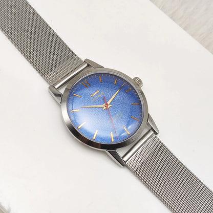 HMT Sona Stick Indices Blue Dial Handwinding 17 Jewels