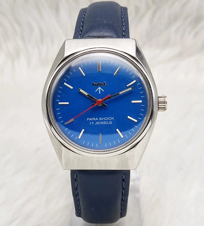 HMT Stick Indices 17 Jewels Sky Blue Dial Handwinding