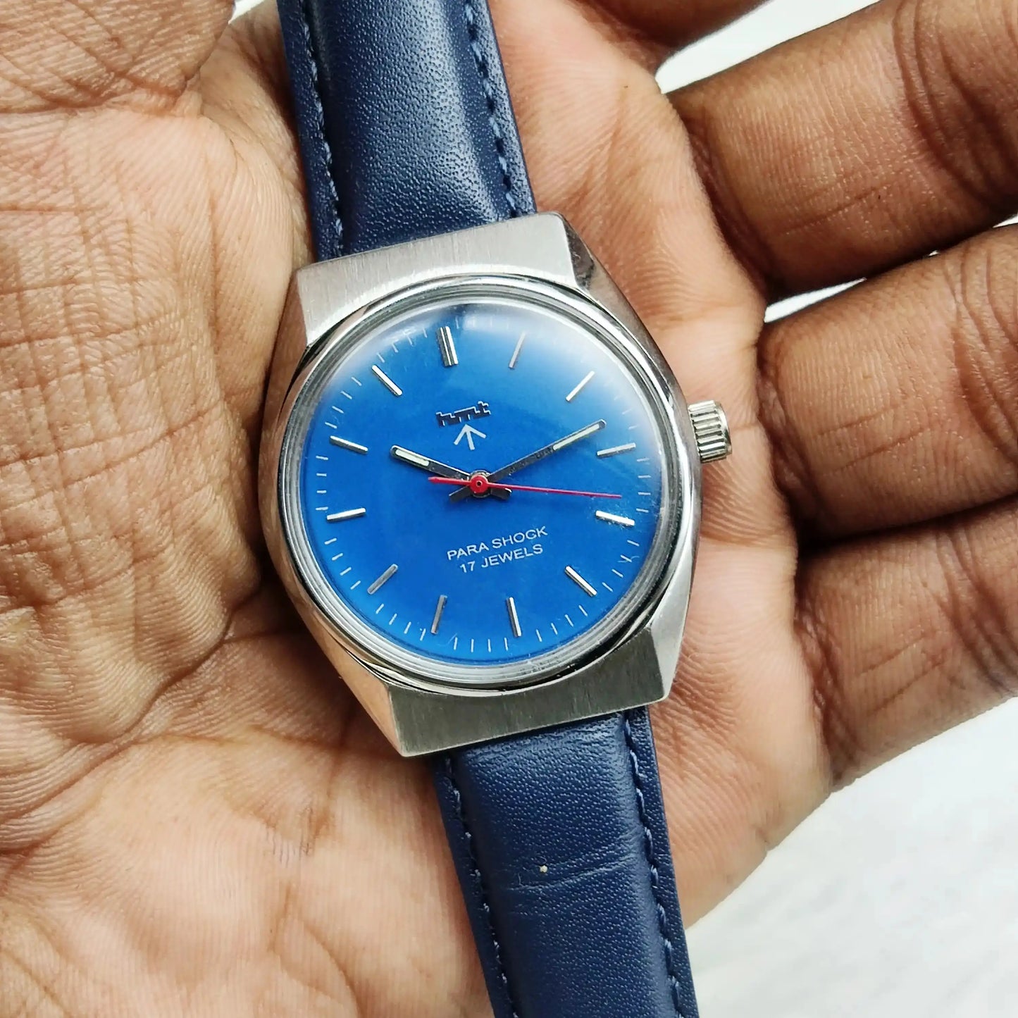 HMT Stick Indices 17 Jewels Sky Blue Dial Handwinding