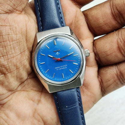 HMT Stick Indices 17 Jewels Sky Blue Dial Handwinding