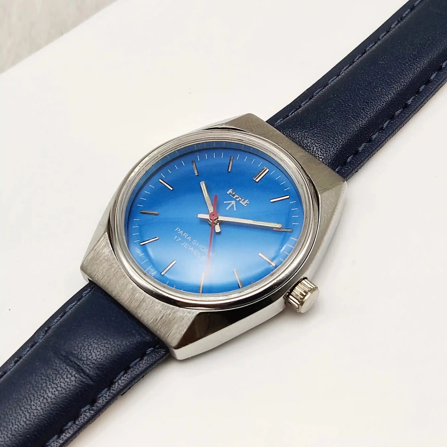 HMT Stick Indices 17 Jewels Sky Blue Dial Handwinding