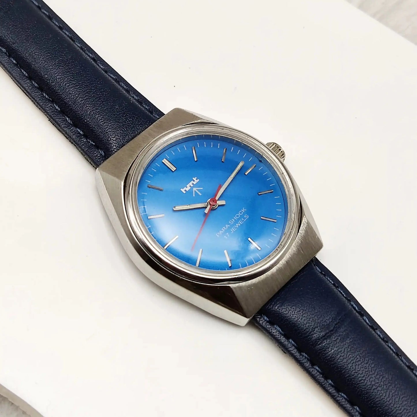 HMT Stick Indices 17 Jewels Sky Blue Dial Handwinding