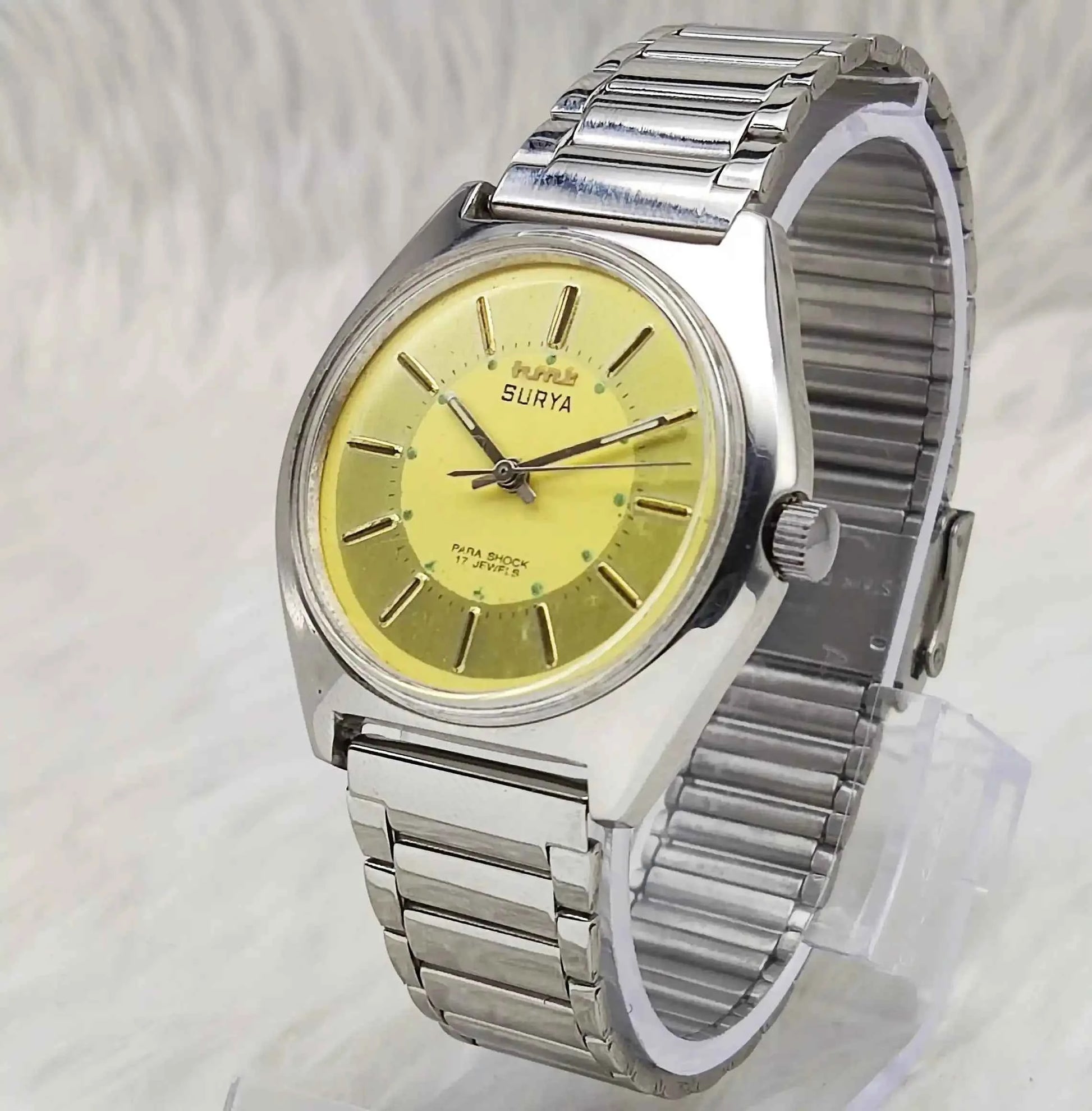 HMT Surya 17 Jewels Golden Dial With Stick Indices Men's Watch