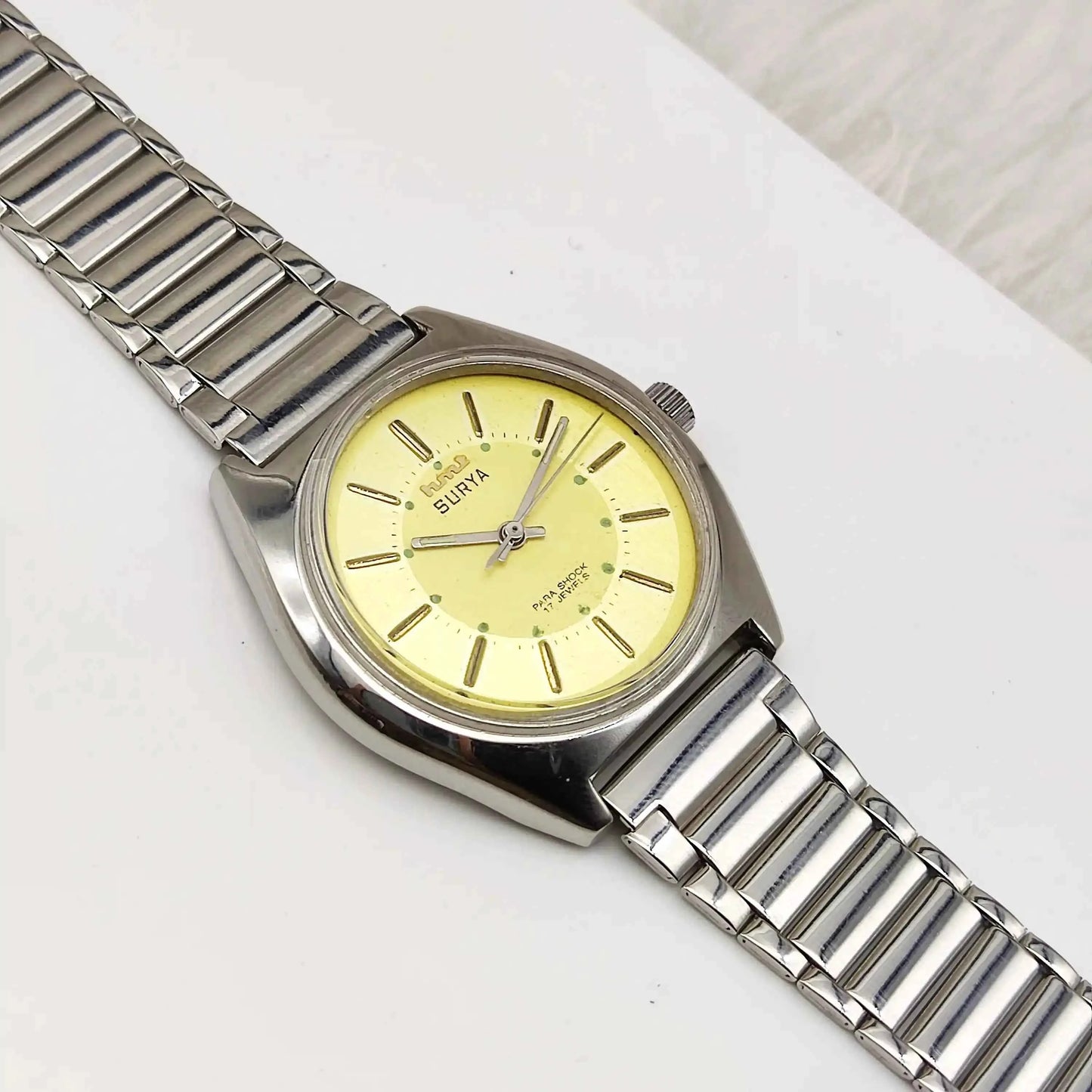 HMT Surya 17 Jewels Golden Dial With Stick Indices Men's Watch
