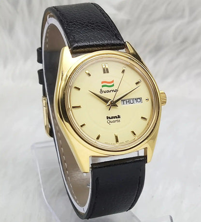 HMT Swarna Cream Dial Day Date Function