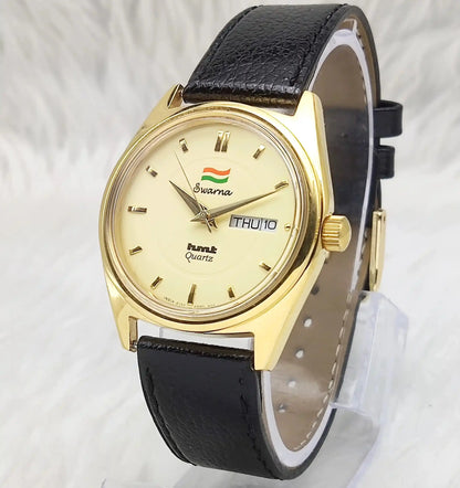 HMT Swarna Cream Dial Day Date Function