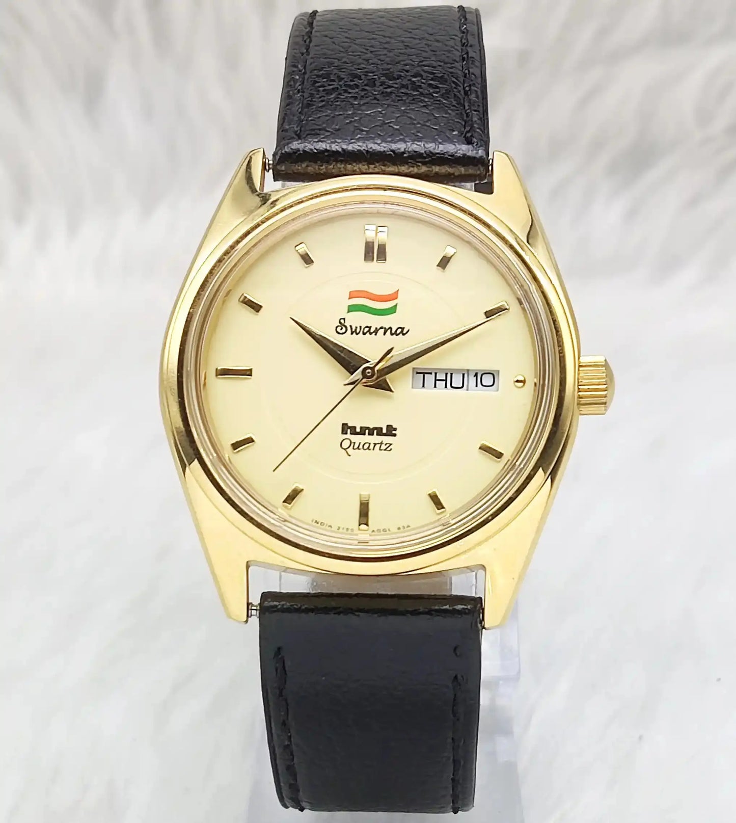 HMT Swarna Cream Dial Day Date Function