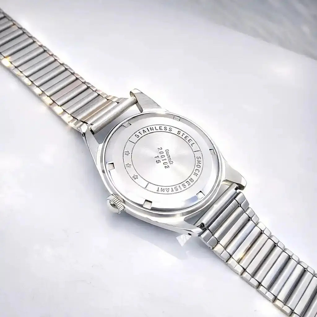 HMT Tamil Ocean Blue Dial Para Shock 17 Jewels Handwinding - Discover-Diamonds