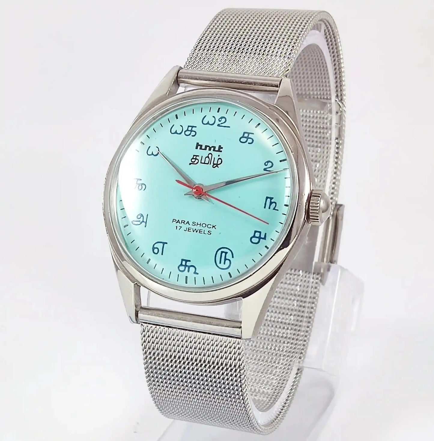 HMT Tamil Turquoise Dial Para Shock 17 Jewels Handwinding Discover-Diamonds Physical