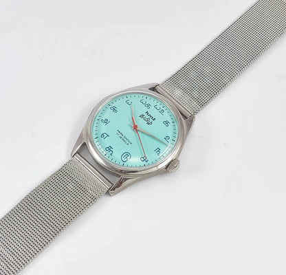 HMT Tamil Turquoise Dial Para Shock 17 Jewels Handwinding Discover-Diamonds Physical