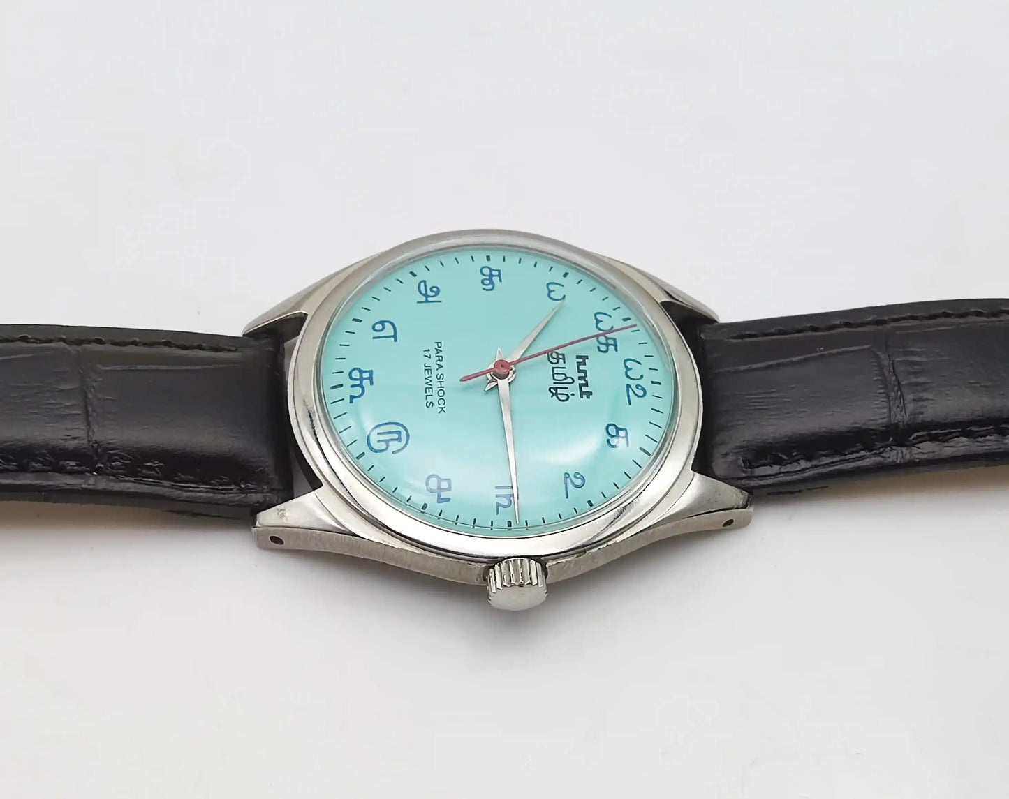 HMT Tamil Turquoise Dial Para Shock 17 Jewels Mechanical Handwinding