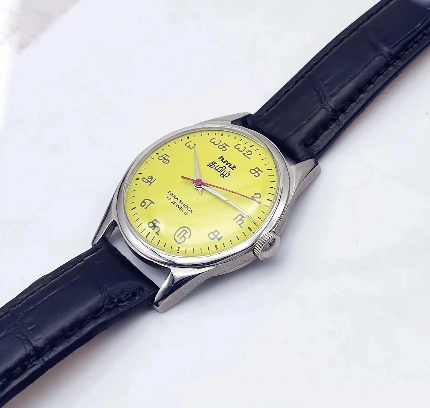 HMT Tamil Yellow Dial Para Shock 17 Jewels Handwinding 0231