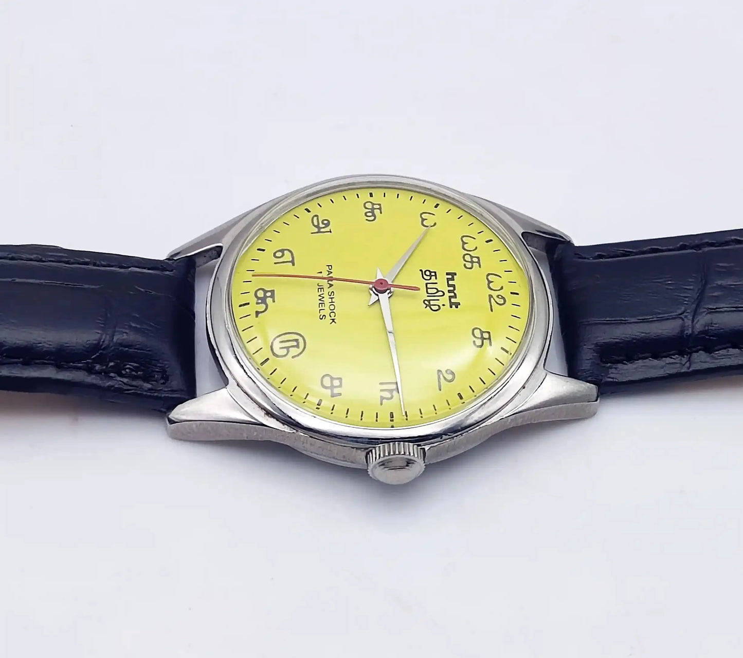 HMT Tamil Yellow Dial Para Shock 17 Jewels Handwinding 0231