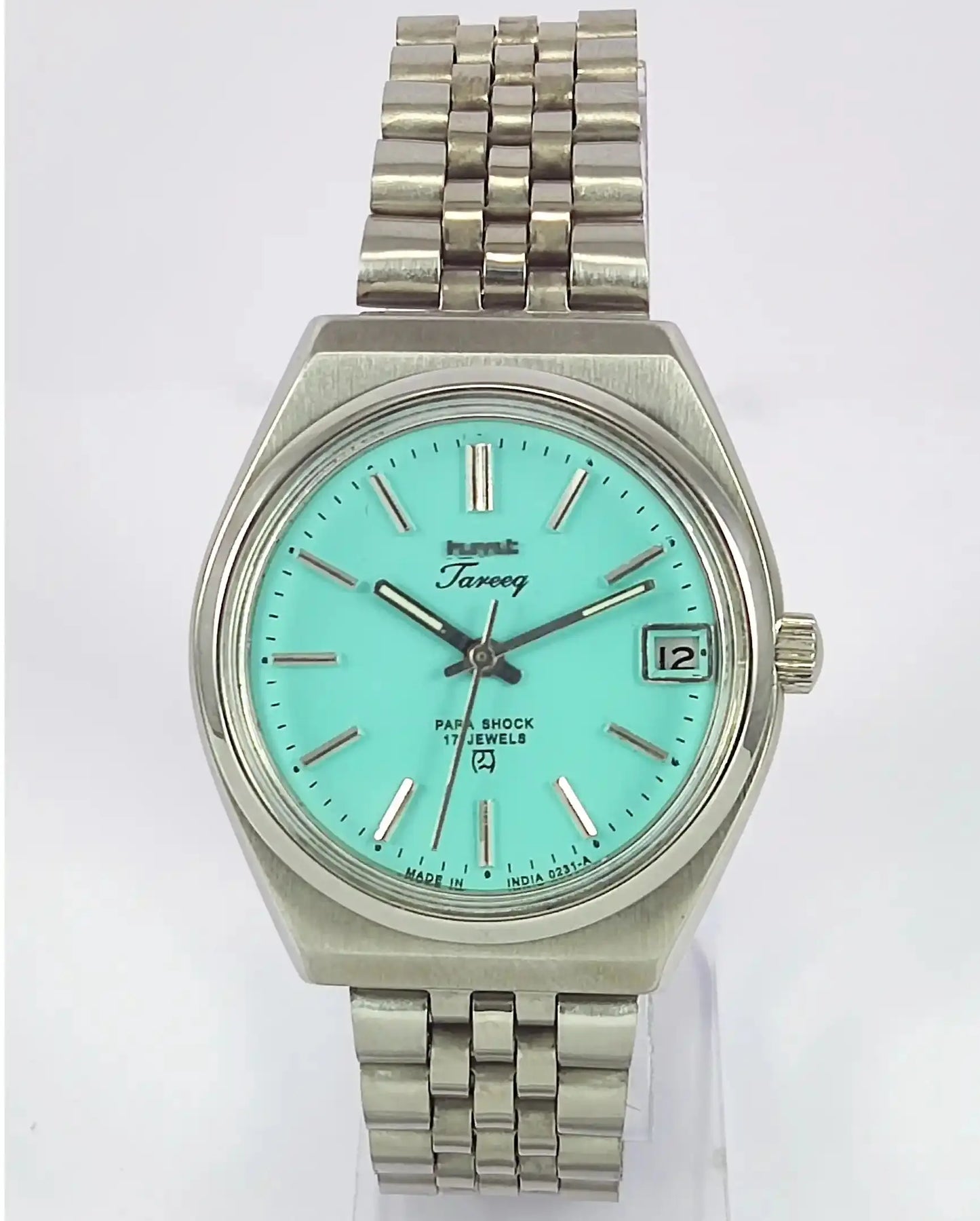 HMT Tareeq 17 Jewels Torquoise Dial Date Function Men's Watch Discover-Diamonds