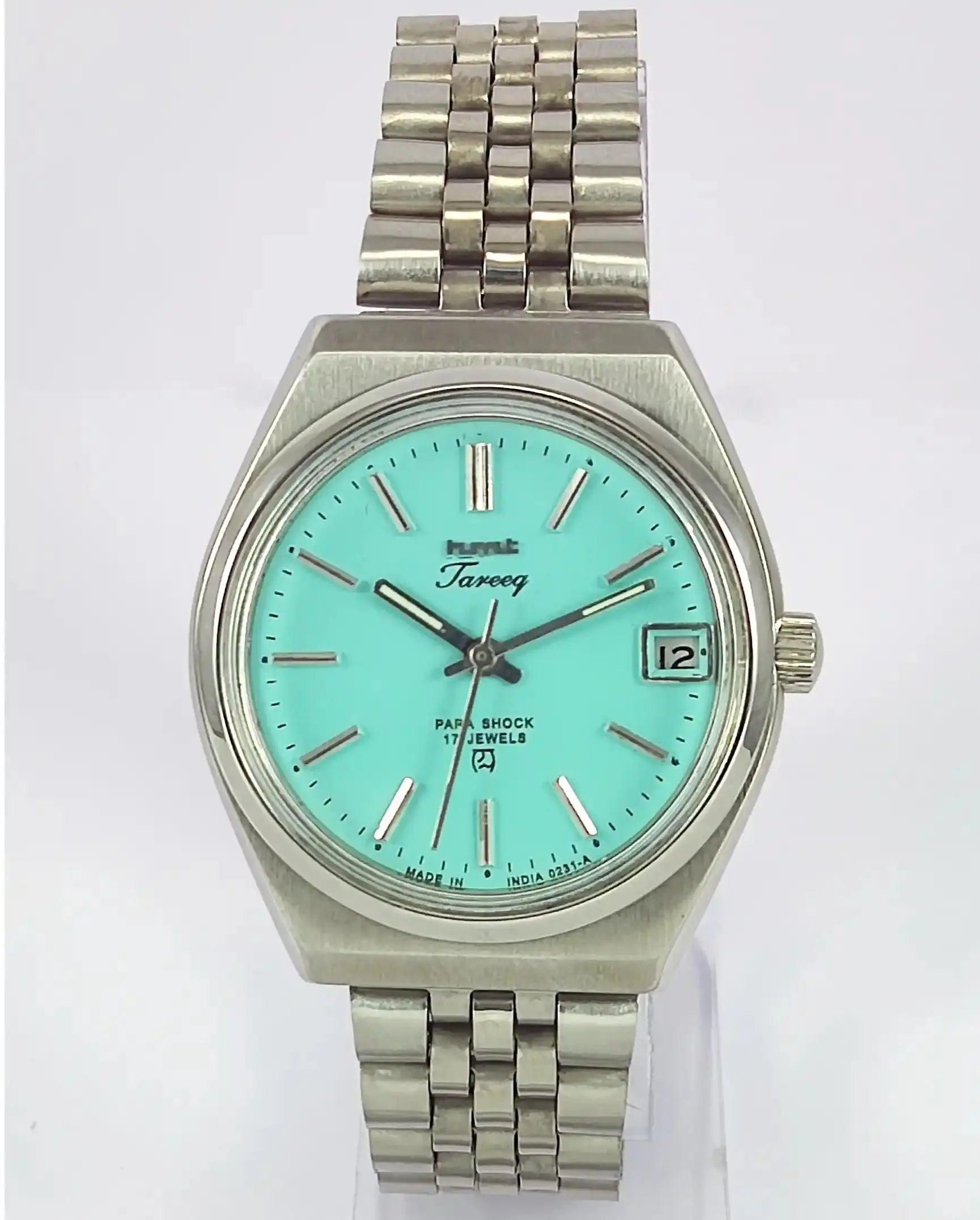 HMT Tareeq 17 Jewels Torquoise Dial Date Function Men's Watch Discover-Diamonds