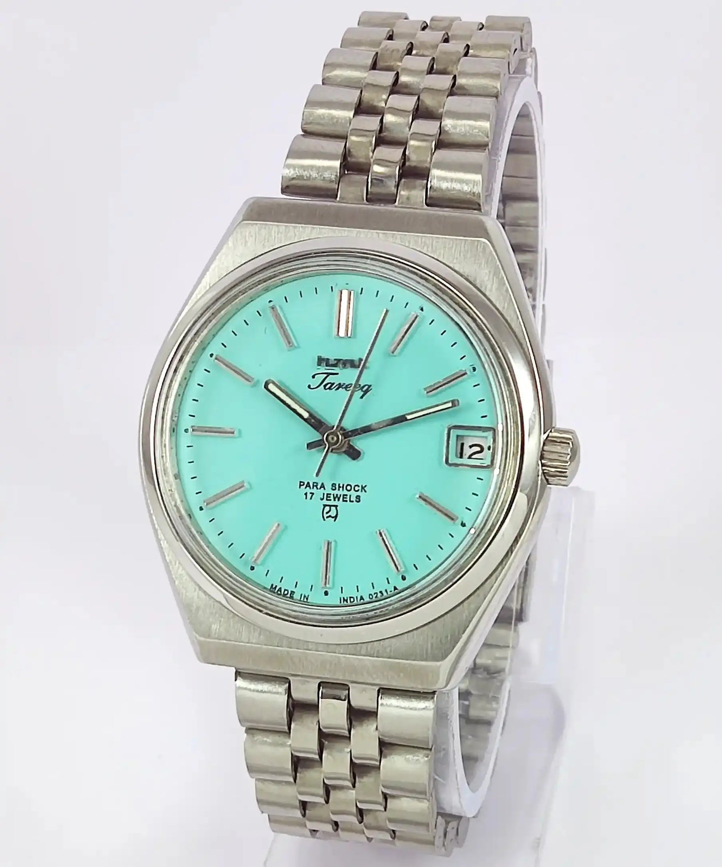 HMT Tareeq 17 Jewels Torquoise Dial Date Function Men's Watch Discover-Diamonds