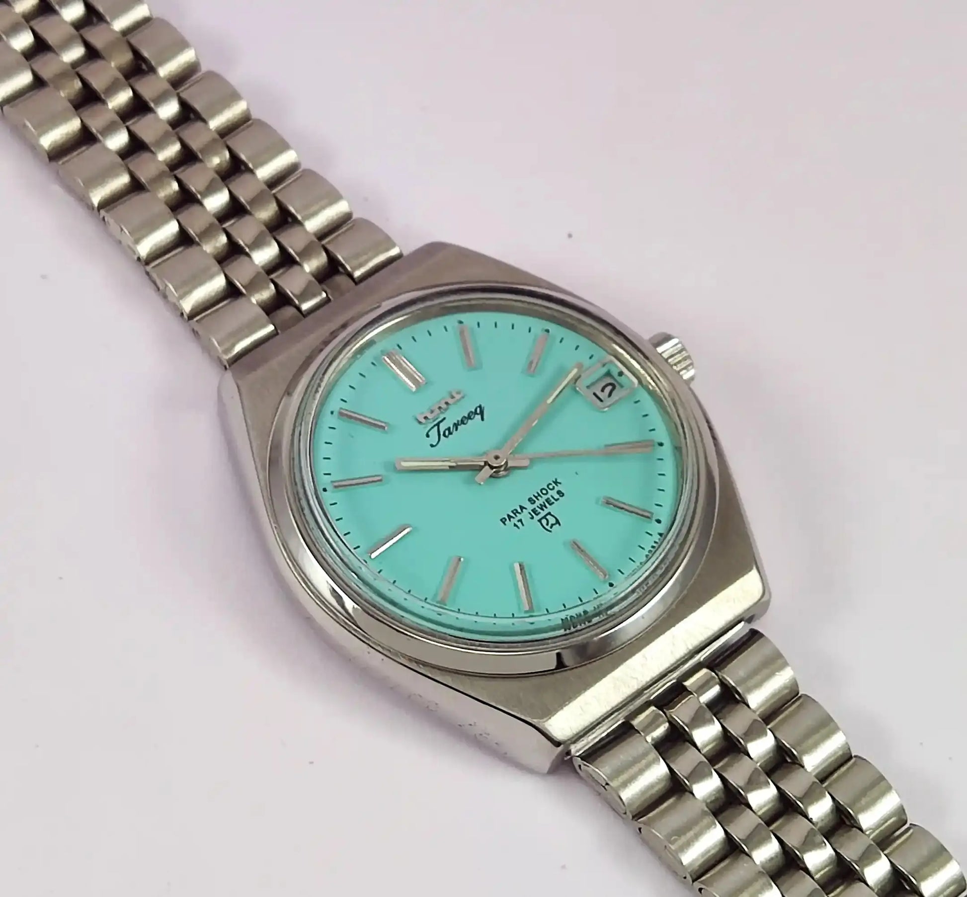 HMT Tareeq 17 Jewels Torquoise Dial Date Function Men's Watch Discover-Diamonds