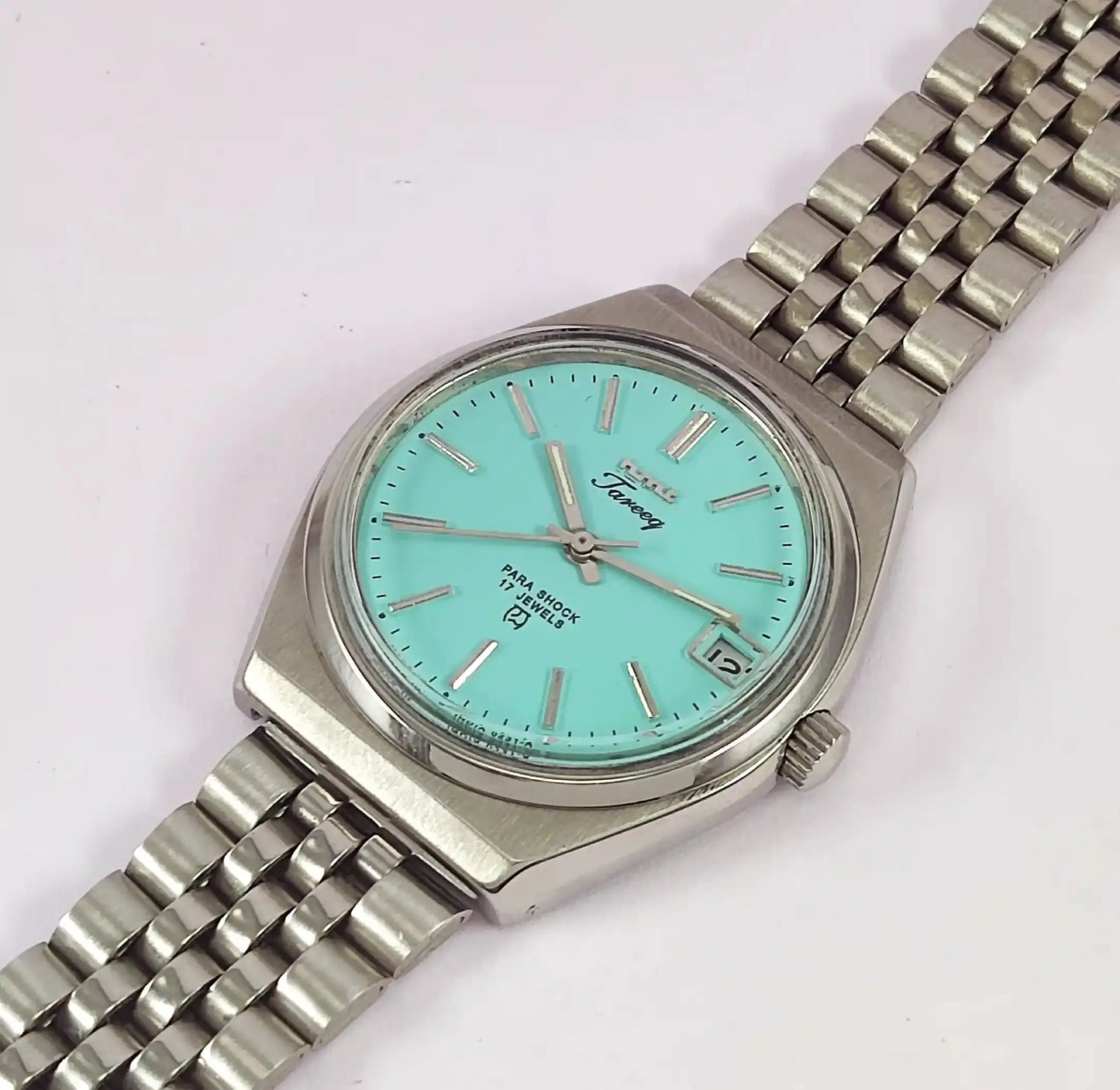 HMT Tareeq 17 Jewels Torquoise Dial Date Function Men's Watch Discover-Diamonds