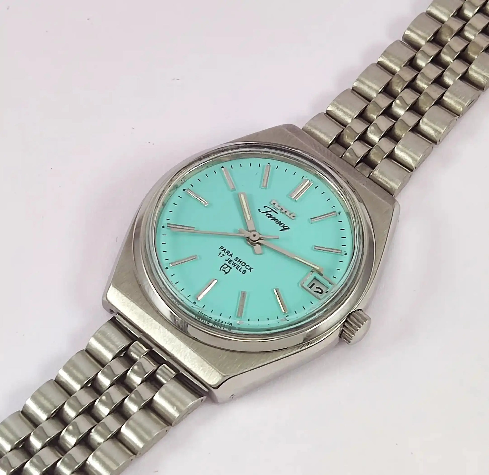 HMT Tareeq 17 Jewels Torquoise Dial Date Function Men's Watch Discover-Diamonds