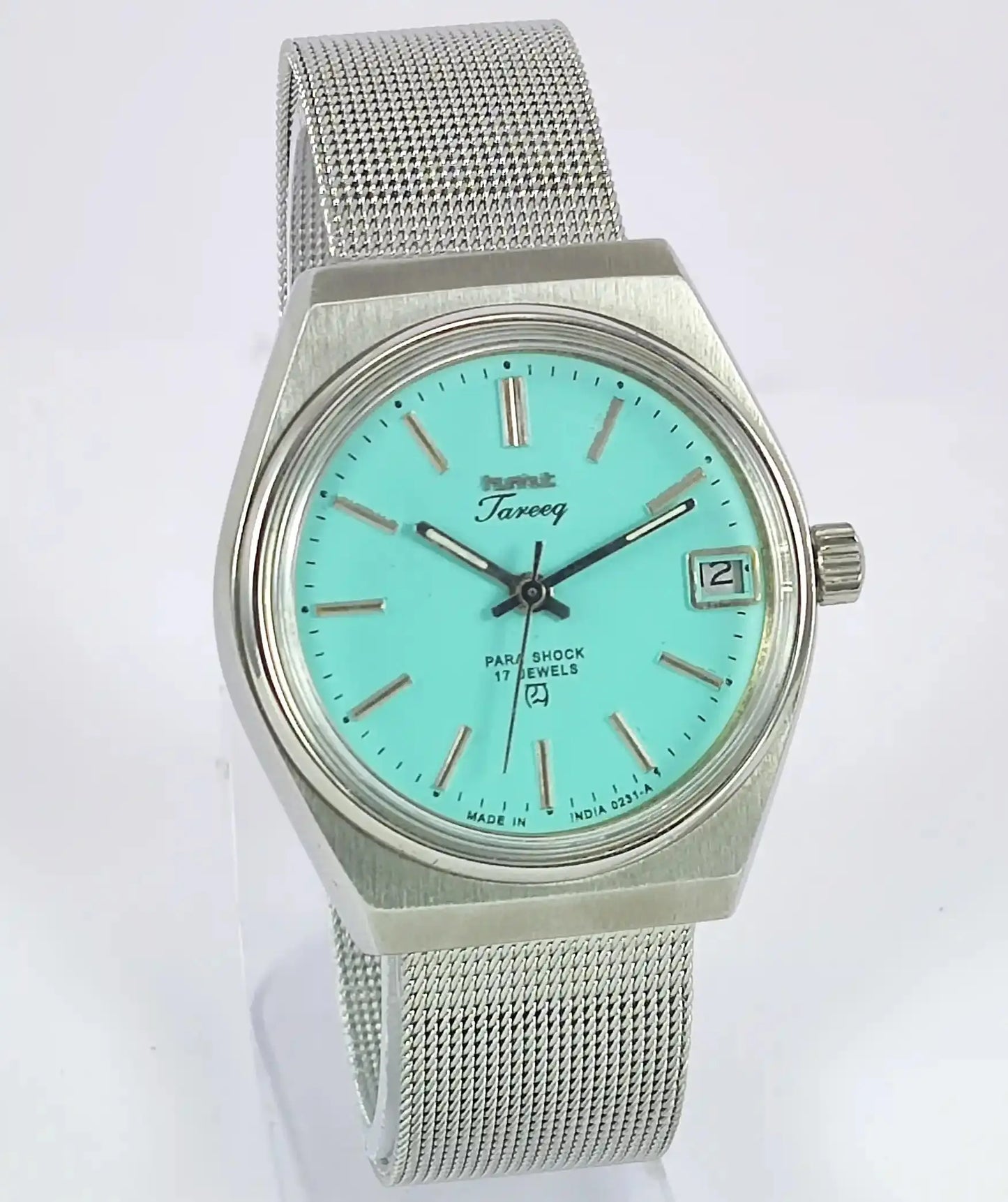 HMT Tareeq 17 Jewels Torquoise Dial Date Function Men's Watch Discover-Diamonds