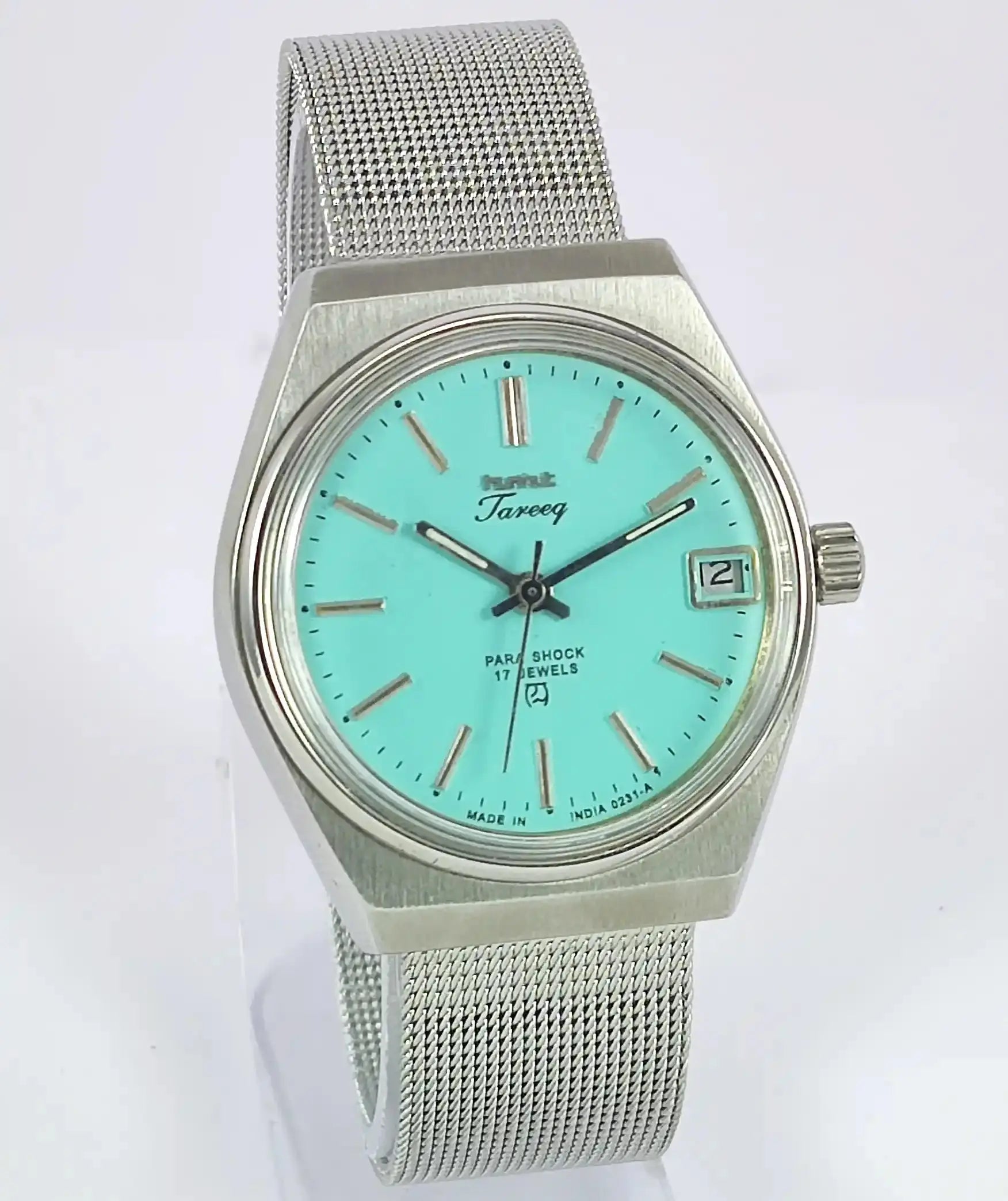 HMT Tareeq 17 Jewels Torquoise Dial Date Function Men's Watch Discover-Diamonds