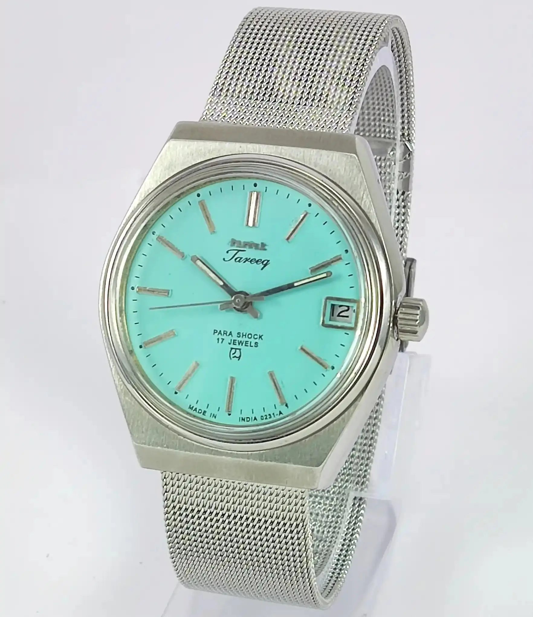 HMT Tareeq 17 Jewels Torquoise Dial Date Function Men's Watch Discover-Diamonds