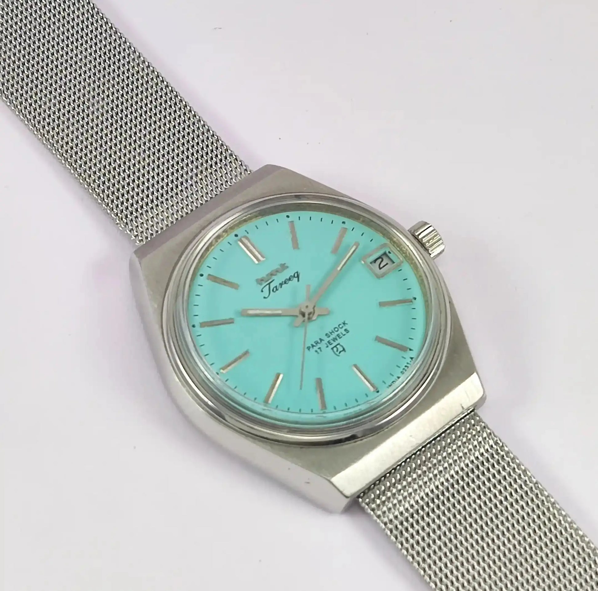 HMT Tareeq 17 Jewels Torquoise Dial Date Function Men's Watch Discover-Diamonds