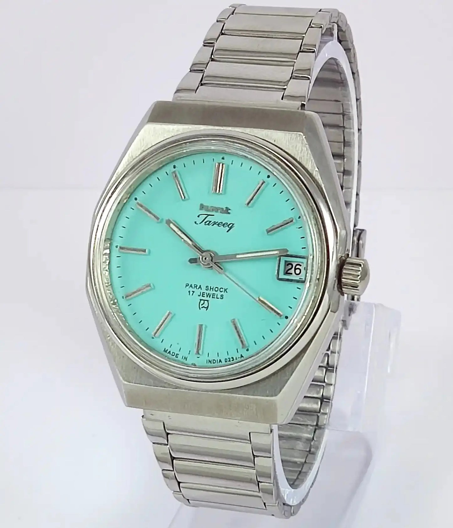 HMT Tareeq 17 Jewels Torquoise Dial Date Function Men's Watch Discover-Diamonds