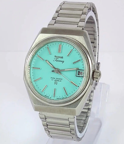 HMT Tareeq 17 Jewels Torquoise Dial Date Function Men's Watch Discover-Diamonds