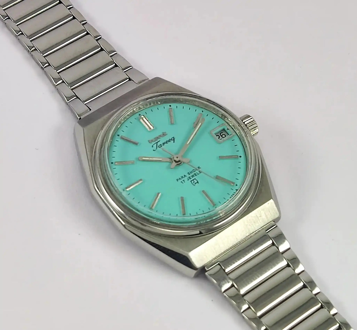 HMT Tareeq 17 Jewels Torquoise Dial Date Function Men's Watch Discover-Diamonds