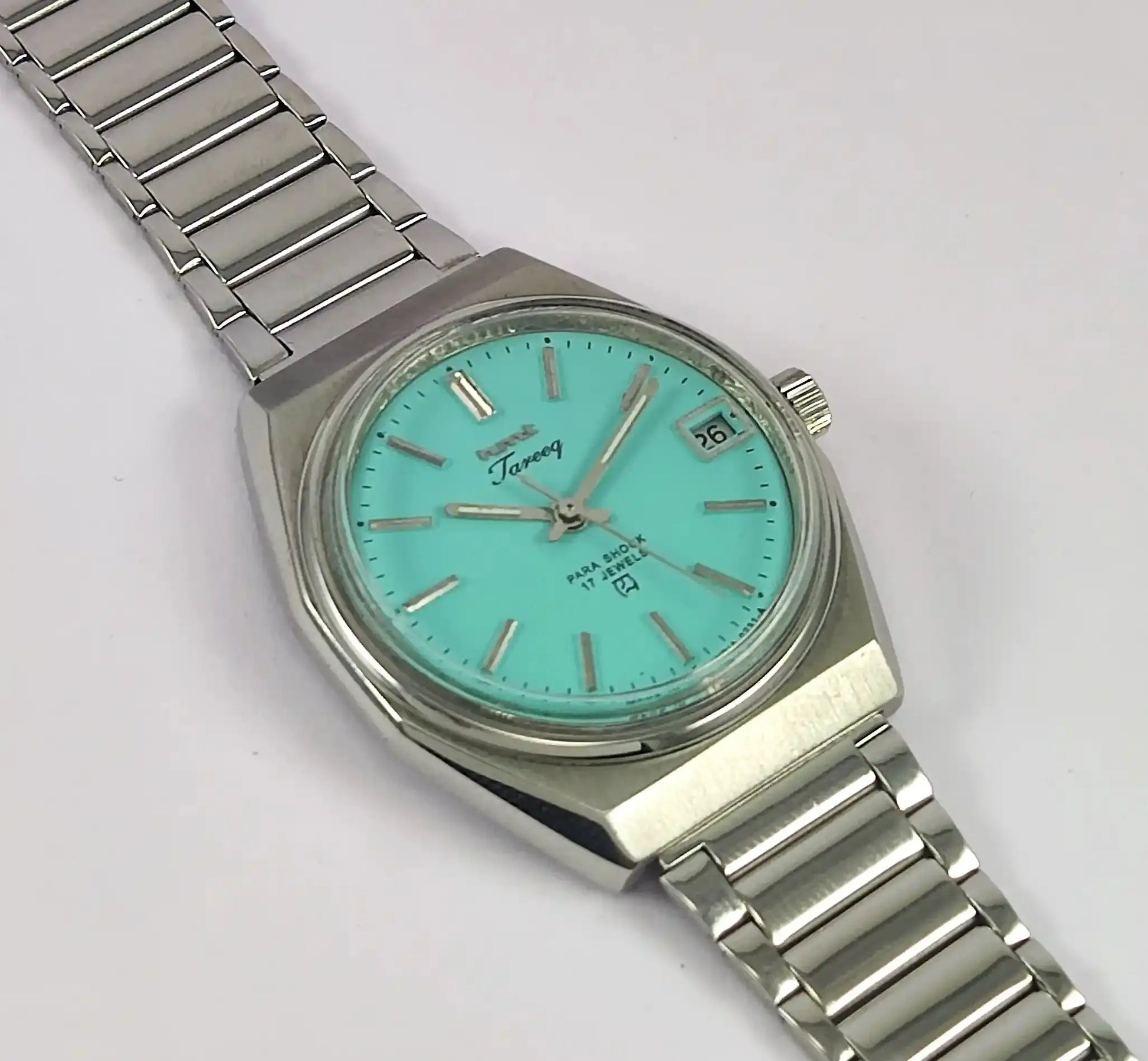 HMT Tareeq 17 Jewels Torquoise Dial Date Function Men's Watch Discover-Diamonds